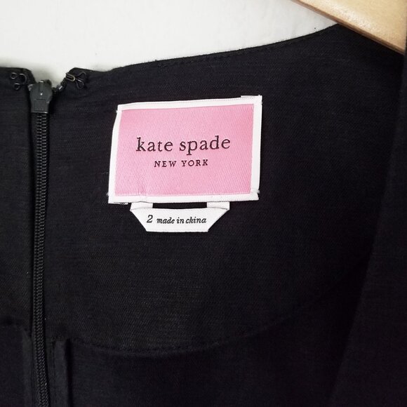 Kate Spade Linen Blend Twill Black Jumpsuit Size 2 Double Breasted Button $328 - Picture 7 of 16